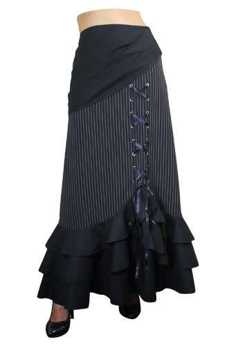 Gypsy Stripes Skirt White - Plus Size 28 only
