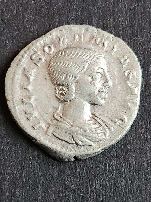 Ancient Roman Silver Coin Julia Soaemias - mother of Emperor Elagabalus - as per photograph