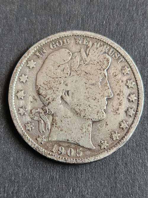 USA Barber 1/2 Dollar 1905S - as per photograph