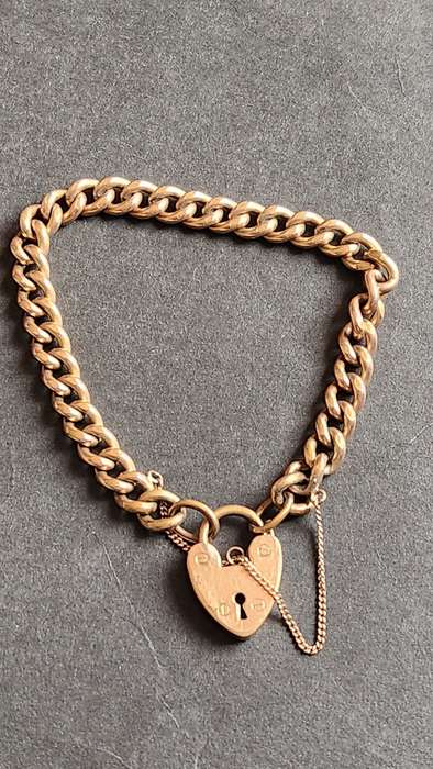 18ct Rolled Gold Lock and Bracelet 24.8g - as per photograph