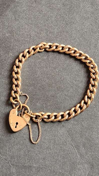 18ct Rolled Gold Lock and Bracelet 24.8g - as per photograph