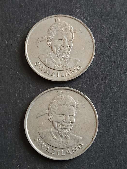 2 x Swaziland 1 Lilangeni 1976/1981 - as per photograph