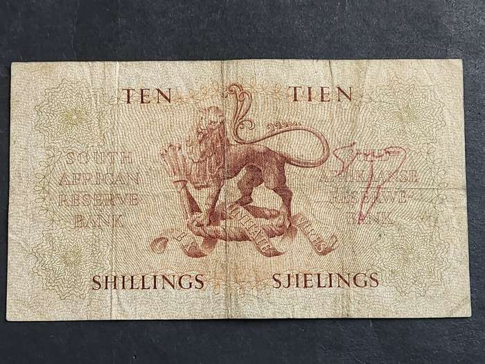 MH de Kock Ten Shillings 20.1.59 3rd issue - as per photograph
