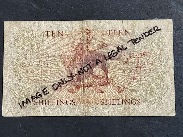 MH de Kock Ten Shillings 20.1.59 3rd issue - as per photograph