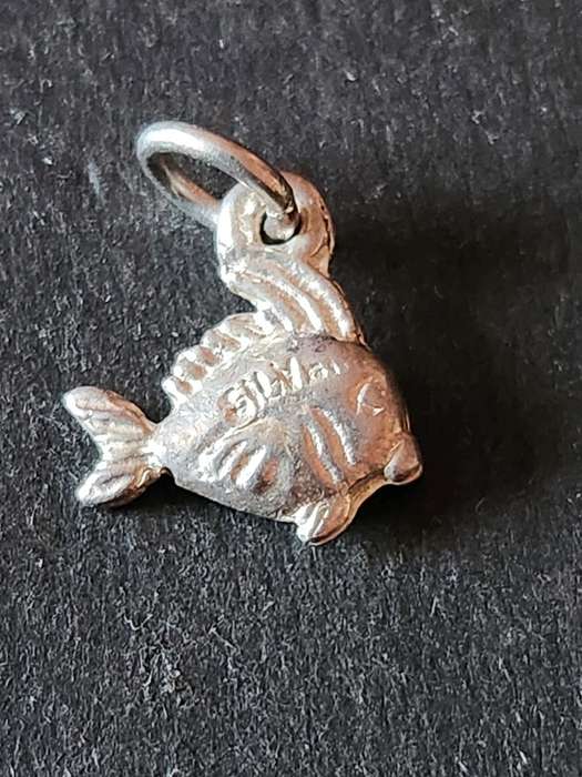 Vintage Silver Fish Charm stamped Silver - as per photograph