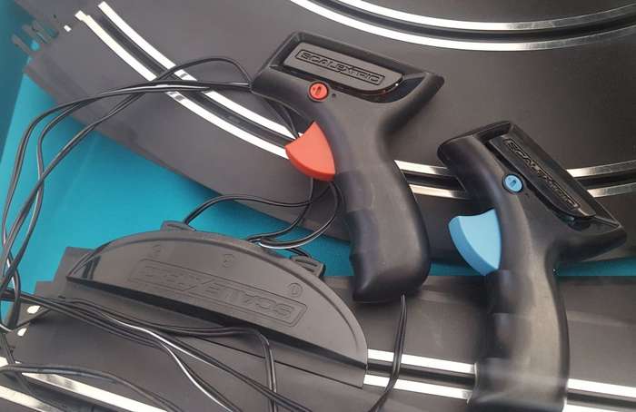 LOT OF SCALEXTRIC SLOT CAR TRACKS & CONTROLS