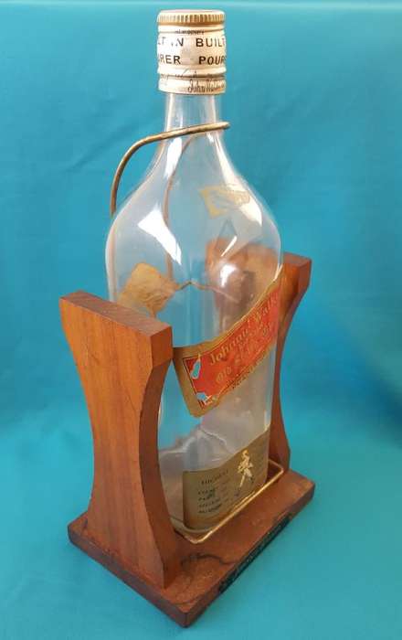 JOHNNIE WALKER (2L) BOTTLE ON WOODEN STAND