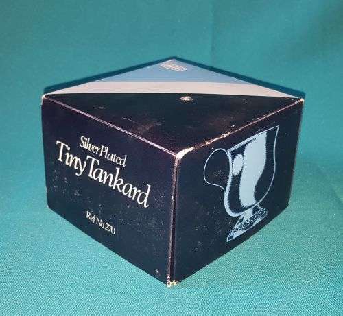 VINTAGE SILVER PLATED IANTHE TINY TANKARD IN ORIGINAL BOX