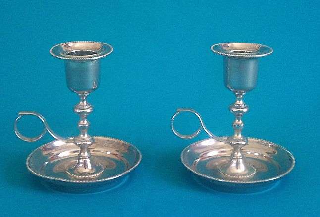 LOVELY PAIR OF SILVER PLATED CANDLE STICKS