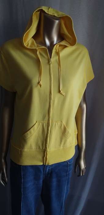 Yellow short sleeve hoodie XXL