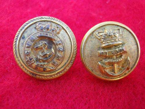 GREAT BRITAIN - TWO VICTORIAN GILT METAL TUNIC BUTTONS