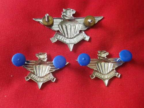 SADF / SANDF - 3 PARA BATTALION SET BERET + FACING PAIR COLLAR BADGES    (2798)
