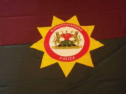 BOPHUTHATSWANA POLICE CEREMONIAL FLAG  - LARGE -  270 X 160 CM      RARE                     (6079)