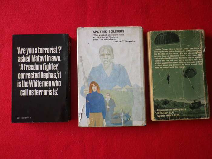 RHODESIA - 3 X NOVELS BASED ON THE BUSH WAR - NOTE CONDITION       (8441)