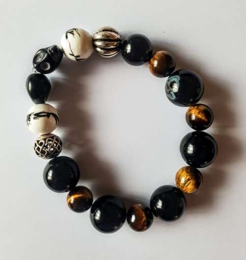 Tigers Eye & Black Obsidian Bracelet