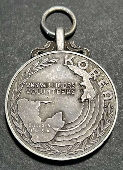 (Extremely Rare) - Full Size SAAF Korea Medal to:P754 H.P.Blignaut