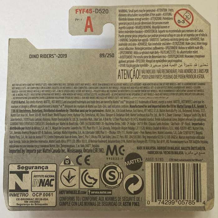 Hotwheels Diecast on Card:2019 Dino Riders