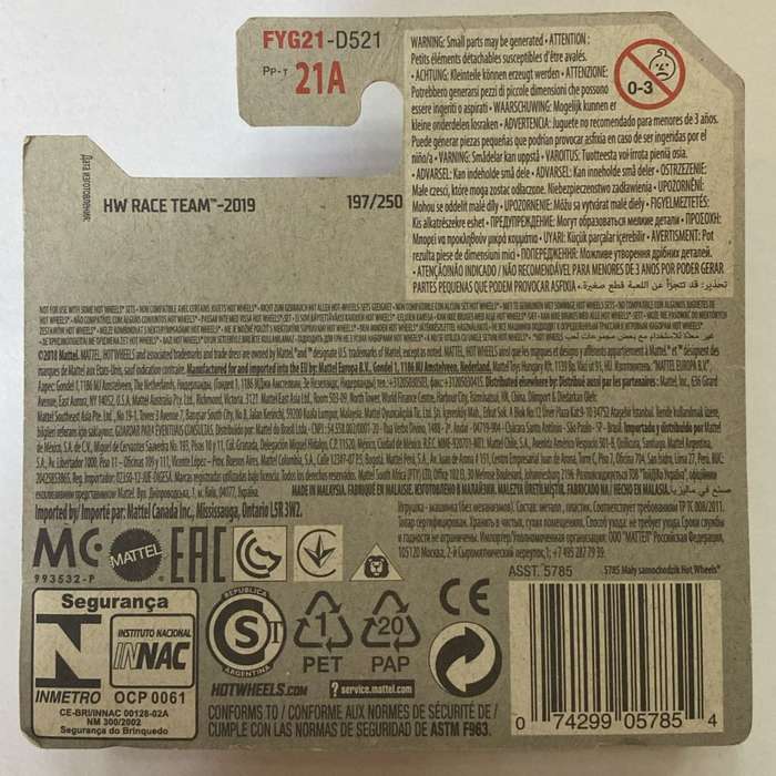 Hotwheels Diecast on Card:2019 HW Race Team