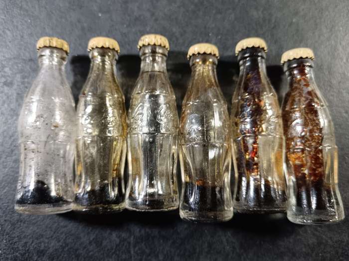 6 x miniature Coke Bottles