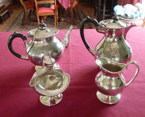 Silver plated Four piece tea set by Turtons