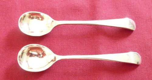 Pair of silver plated salt spoons