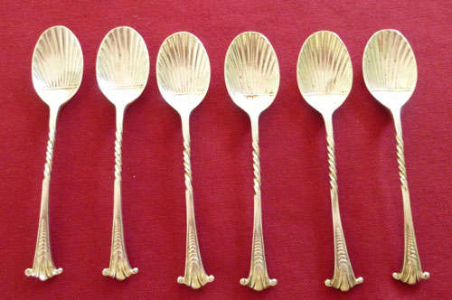 Set of six Victorian silver teaspoons