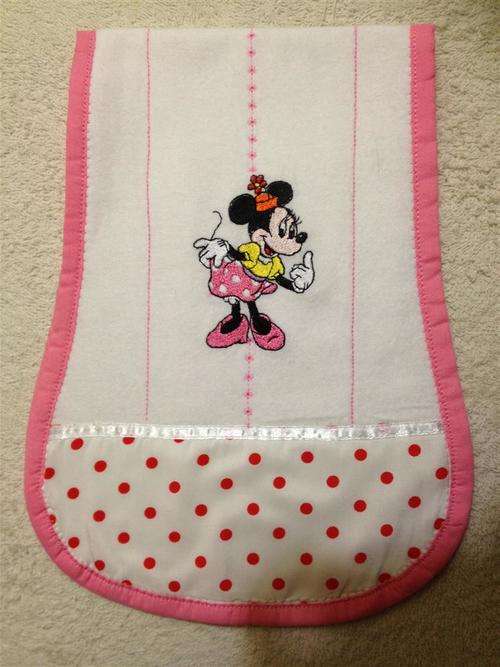 Peanut Shaped  - Minnie Mouse Burp Nappy