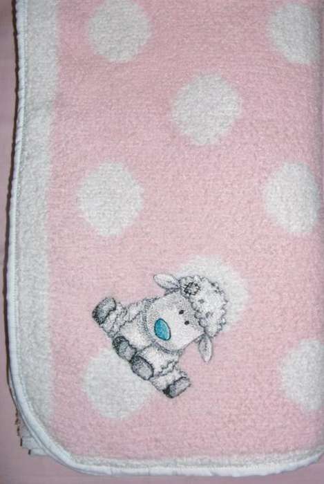 Knitted Fabric Baby Blanket - Tatty Teddy's Blue Nose Friend Cottonsocks