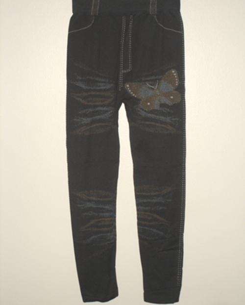 Printed Jean Look Tights (Butterfly & Stiches Print)