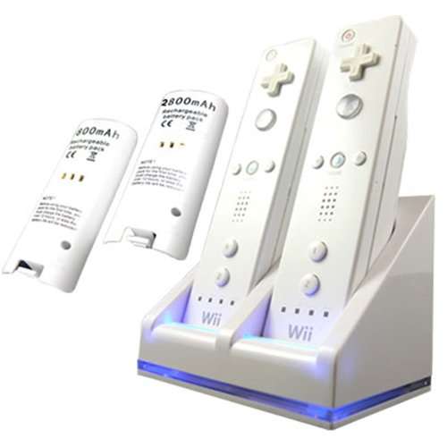 Wii Dual Charging Station With 2 Rechargeable Batteries For Wii Remote