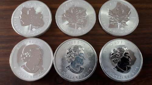 Pure Silver 1 Oz Canadian Maple Leaf Bullion coin. 10 Available, BID PER COIN.