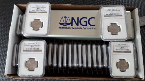 Mandela Presidential Inauguration R5 NGC graded, 10 x MS62,  bid per graded coin.