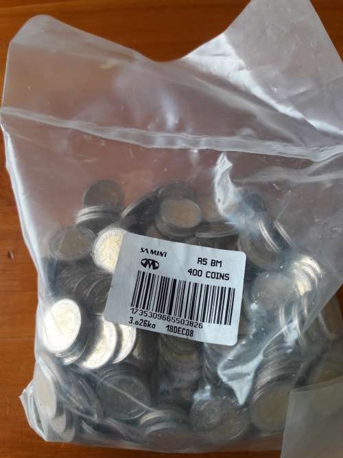 *NEW* Mandela 90th Birthday, 2008 DECEMBER SEALED BAG R5 coins, VERY HIGH GRADES, 2BAGS, BID PER BAG