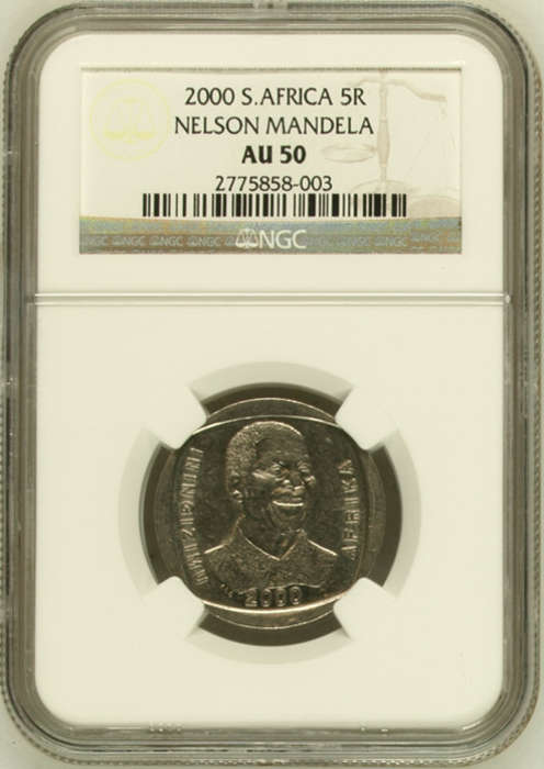 Mandela 2000 R5 NGC Graded AU 50 (only 265 of these) Build a scarce set.