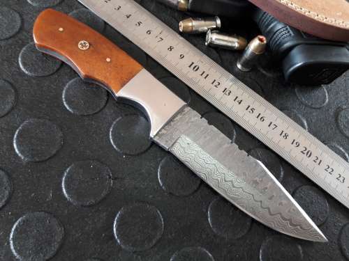 Handmade DAMASCUS Steel Knife, Camel Bone handle. Crazy R1 start, No reserve.