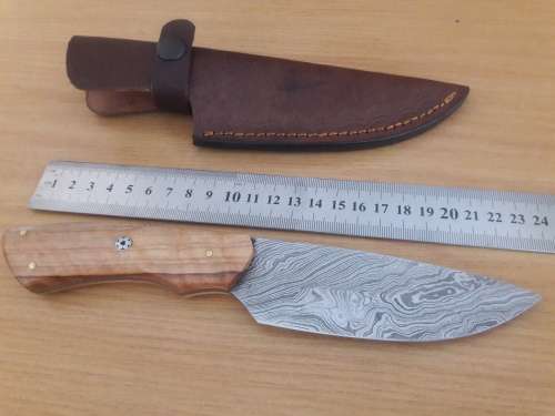Handmade DAMASCUS Steel Hunting Knife with Wooden handle scales. NEW DESIGN !!!!!