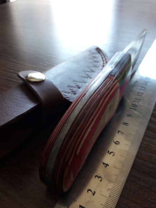 Handmade DAMASCUS Steel Hunting Knife with Wooden handle scales.FULL TANG !!!!!!