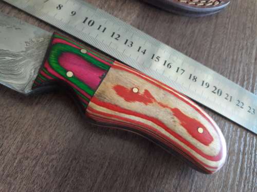 Handmade DAMASCUS Steel Hunting Knife with Wooden handle scales.FULL TANG !!!!!!