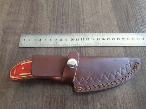 Handmade DAMASCUS Steel Hunting Knife with Wooden handle scales.FULL TANG !!!!!!