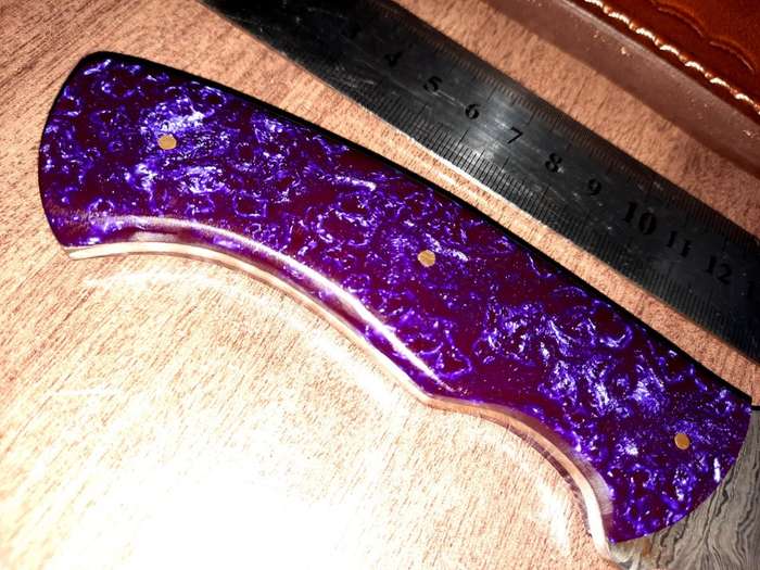 Handmade Damascus steel HUNTING Knife with Epoxy Resin handle scales, Perfect Gift for him.