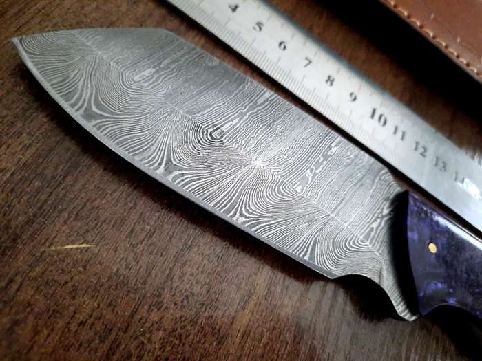 Handmade Damascus steel HUNTING Knife with Epoxy Resin handle scales, Perfect Gift for him.