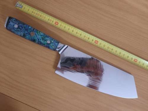 Damascus VG-10 Stainless Steel Japanese CLEAVER, Abalone & Epoxy handle, 2 Available, Price Per Clea