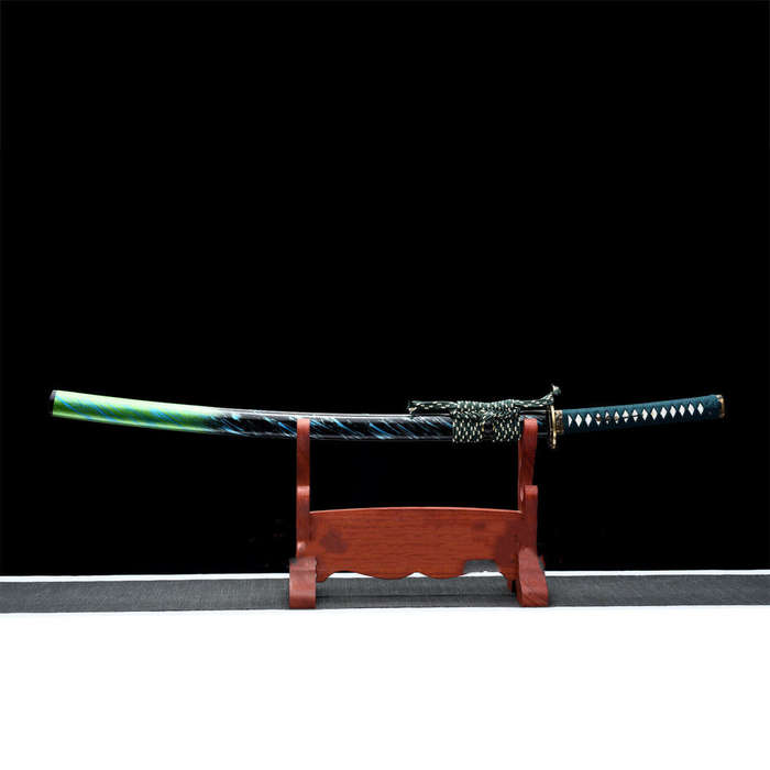 Handmade Damascus Folded Steel Clay Tempered, Japanese Samurai Katana. 3-4 Weeks after order.