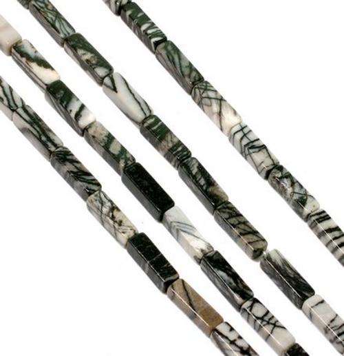 ZEBRA JASPER NATURAL COLOURS  RECTANGULAR 12 X 3 X 3MM    32 PIECES
