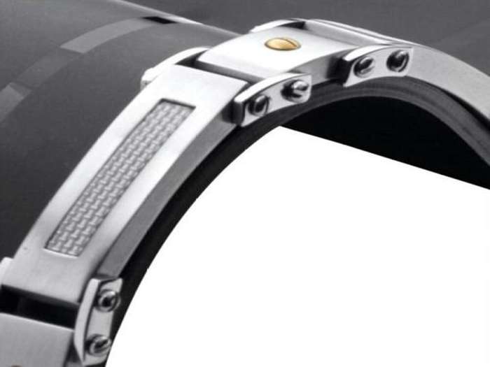 STAINLESS STEEL 316L SILVER AND GOLD   HEAVY LINKED BRACKLET