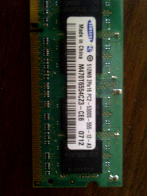 LAPTOP NOTEBOOK RAM SAMSUNG 512MB DDR2 PC2-5300S