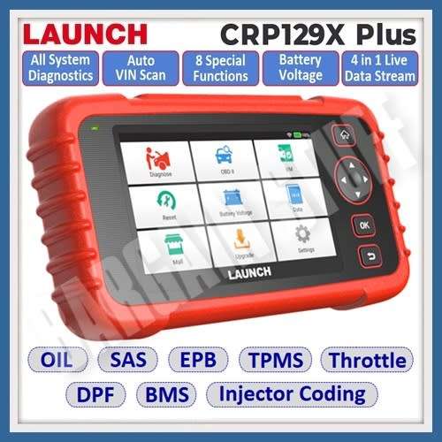 Launch CRP129X Plus All System OBD2 Scanner with 8 Reset Functions