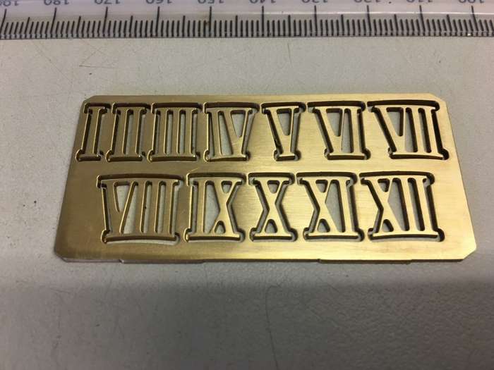 Brass clock numerals - 10mm - #1