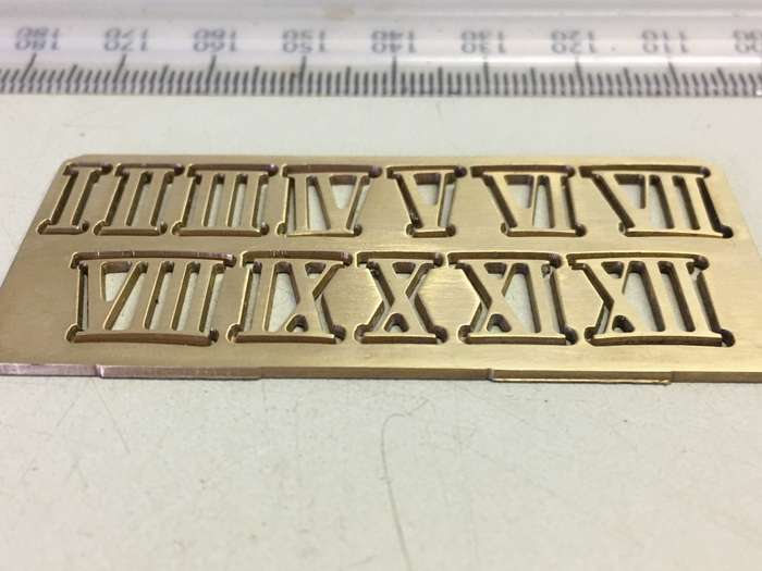 Brass clock numerals - 10mm - #1