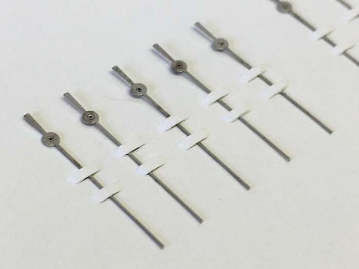 FROIDEVAUX - nickel seconds hands for gents watch - 10 pieces